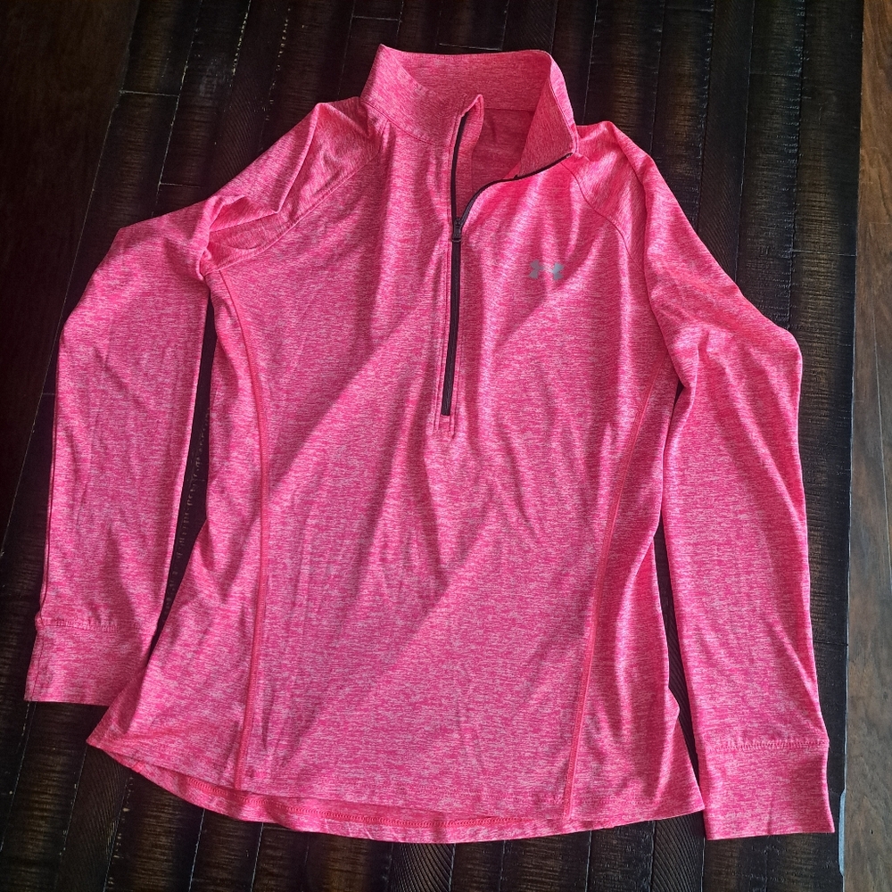 Under Armour Pink Long Sleeve Quarter-Zip Top, M